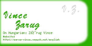 vince zarug business card